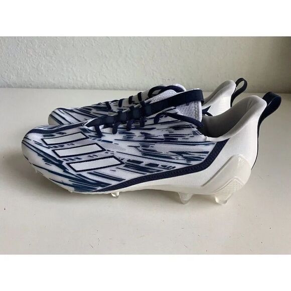 Adidas Adizero Football Cleats White Navy Blue Shoes GZ6912 Men's Sz 14 NEW - Picture 7 of 11